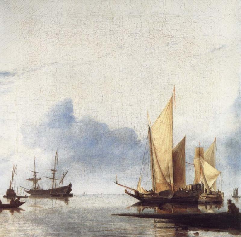 unknow artist A Dutch Yacht and Other Vessels Becalmed Near the Shore Germany oil painting art